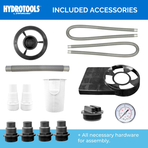 Clear water and enjoyable pool days enabled by this filtration package