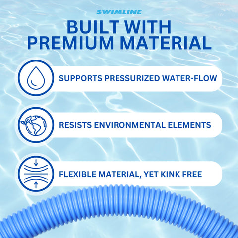 Lightweight and flexible 1.25in x 18ft hose for easy maneuvering