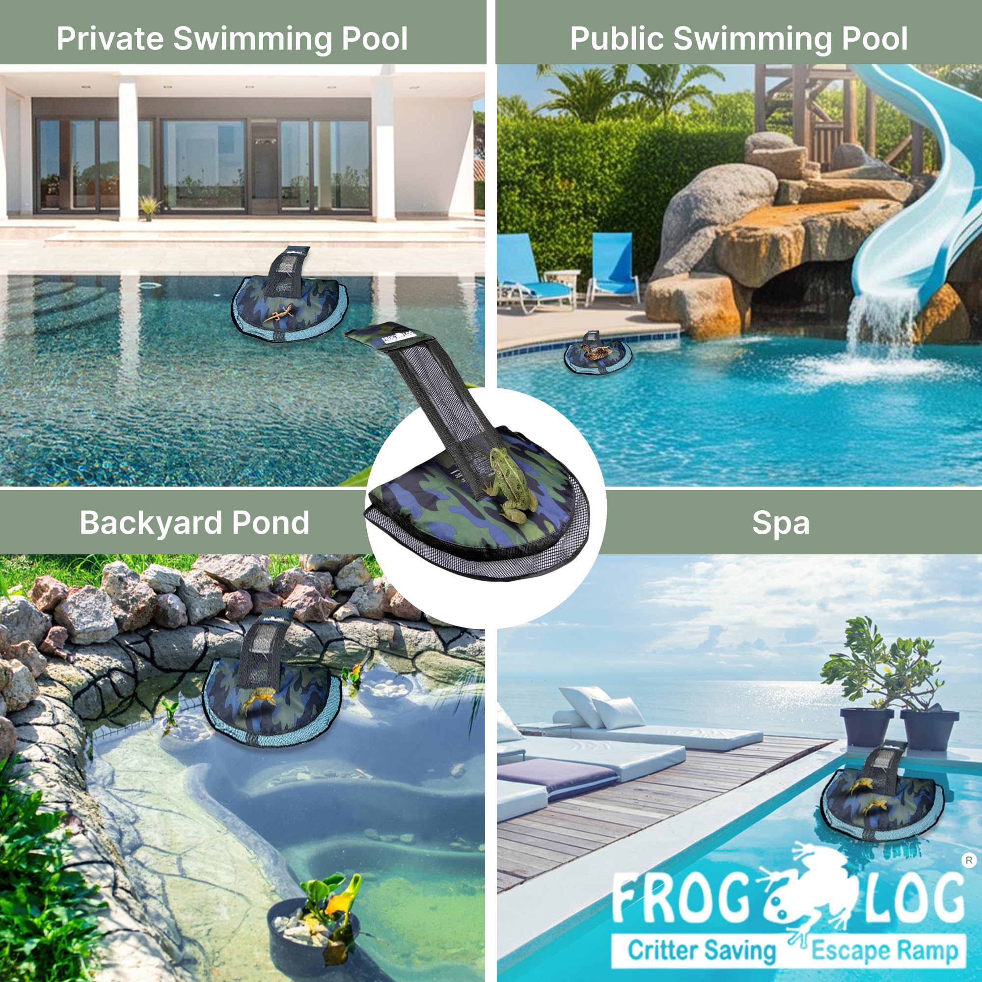 Swimline HydroTools Pro-Tip Wildlife-Tested Design supports humane water exits.