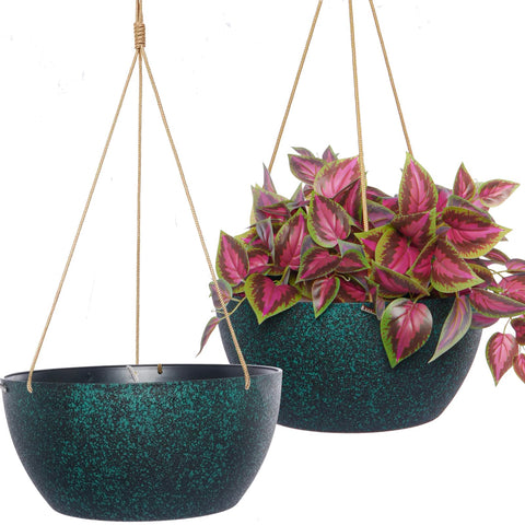 SwinDuck 13-inch hanging planter with black speckles for versatile indoor or outdoor use.
