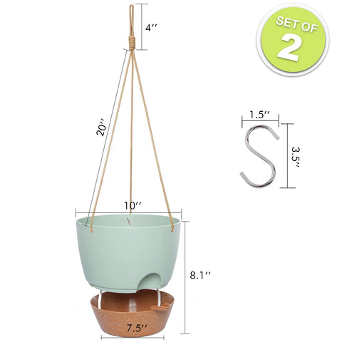 SwinDuck two-pack hanging planters with adjustable rope for flexible placement.