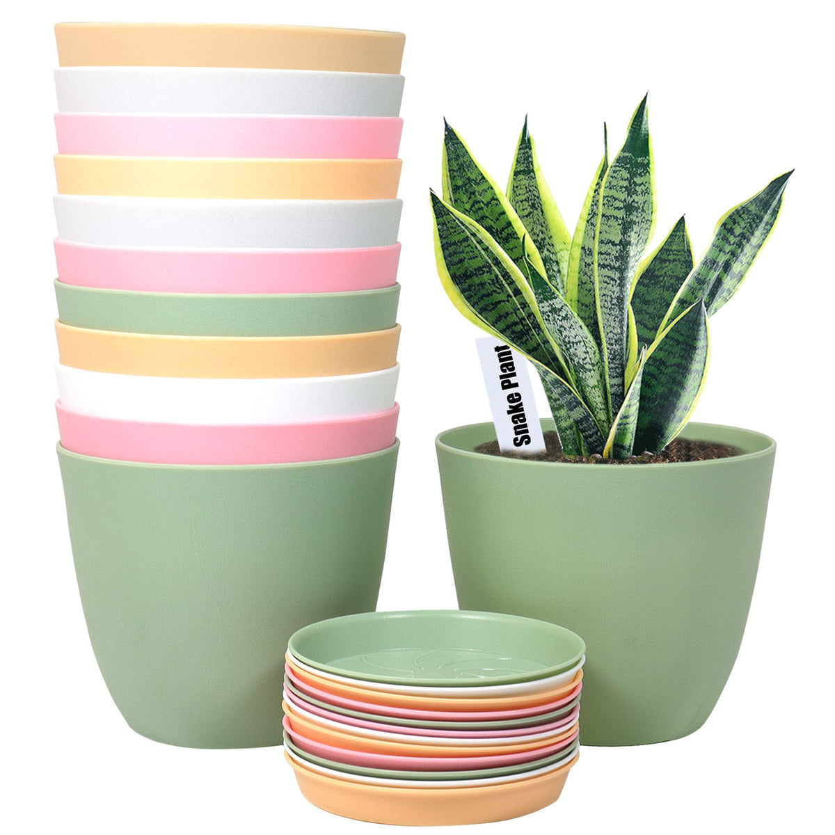 SwinDuck 6-inch pink plant pot with drainage holes for indoor greenery.