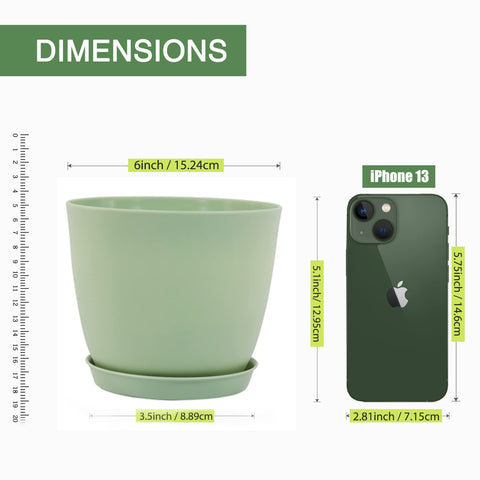 SwinDuck 6-inch plant pot with saucer assembly for drainage control.