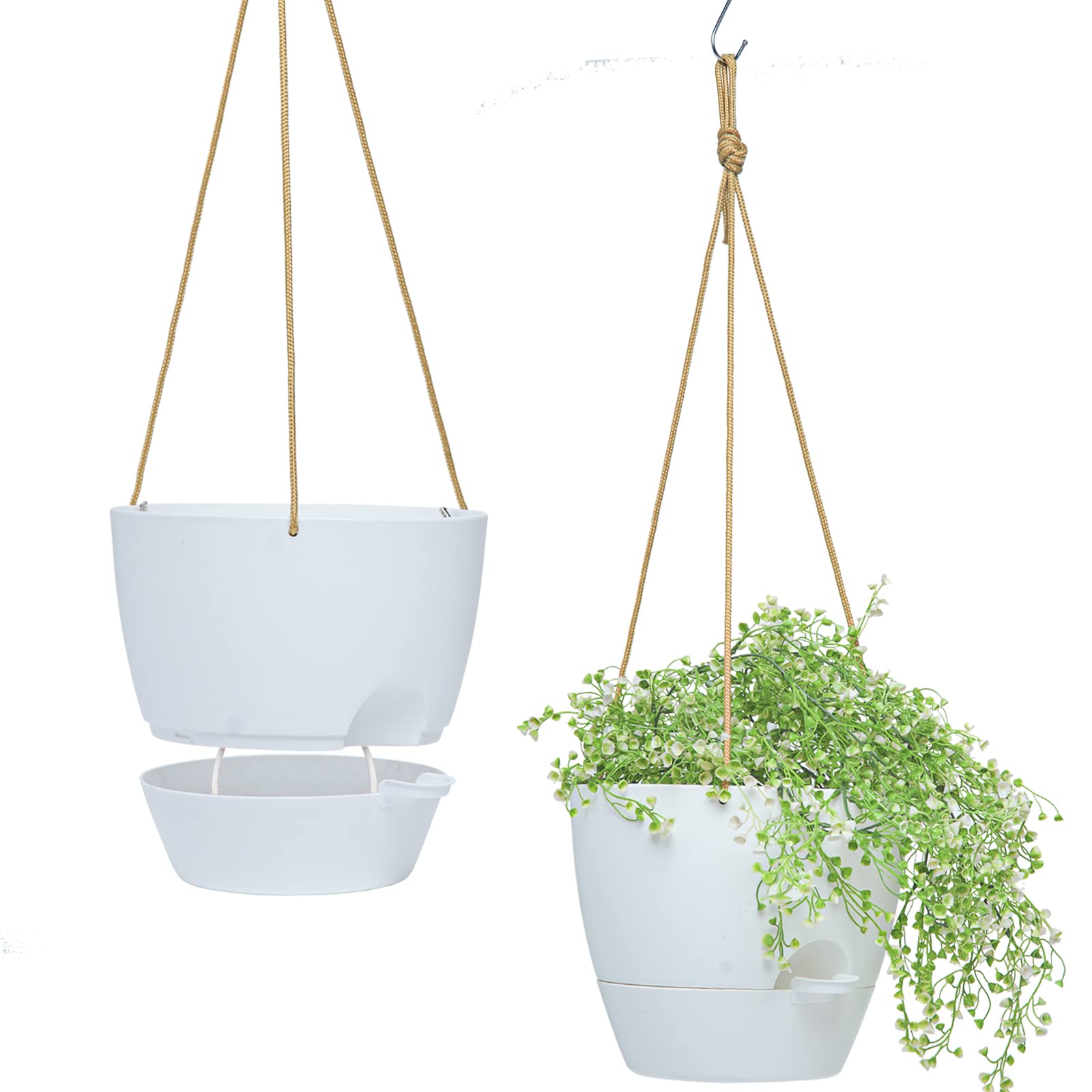 SwinDuck 8-inch hanging planter with reservoir for regular hydration