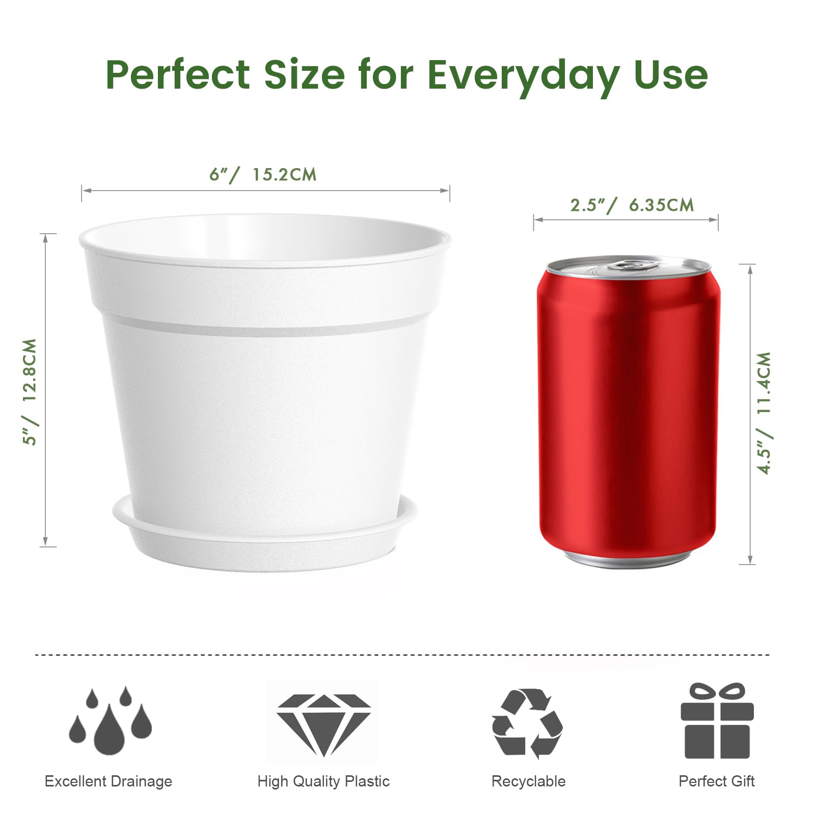 SwinDuck pot with saucer helps catch excess water and keep surfaces clean.