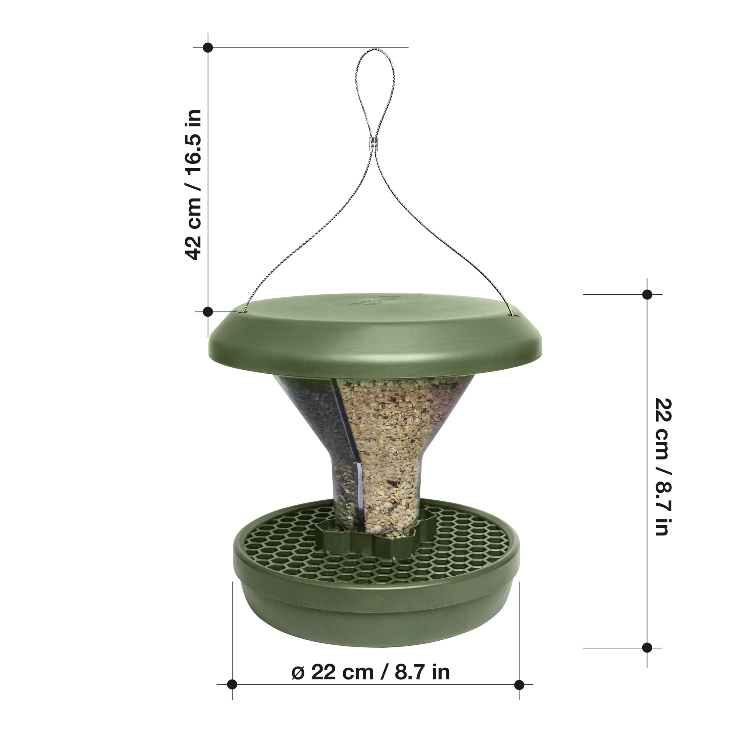 SWISSINNO Bird Feeder green finish blends with garden spaces