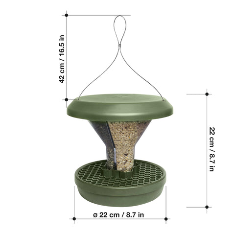 SWISSINNO Bird Feeder green finish blends with garden spaces