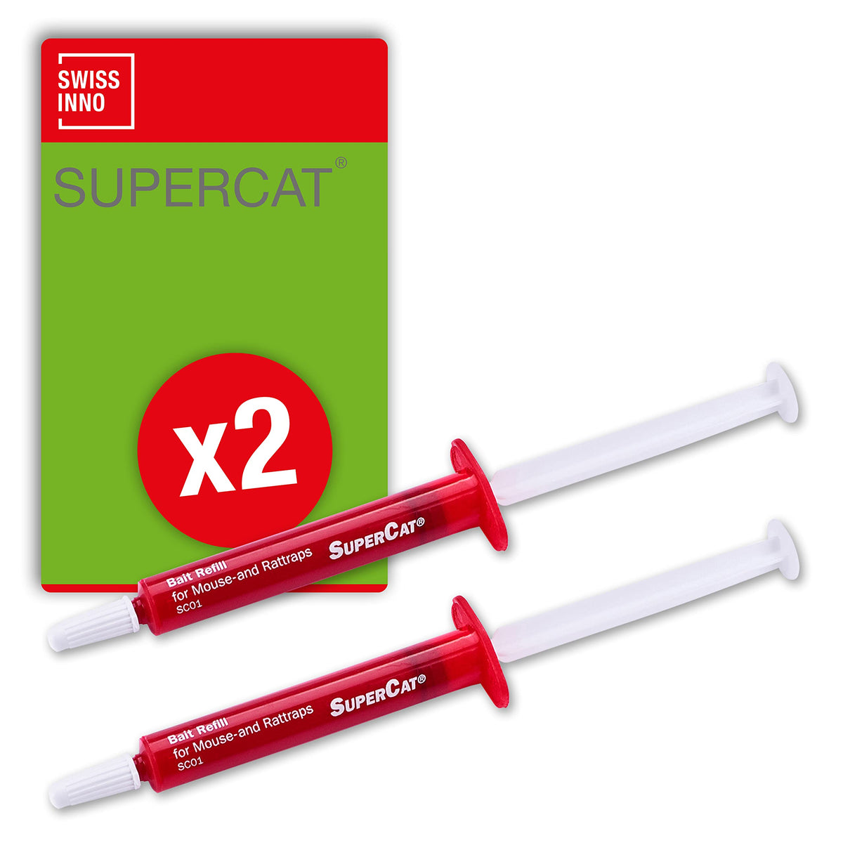 Swissinno replacement bait syringe for mice and rats enables precise, mess-free lure placement.