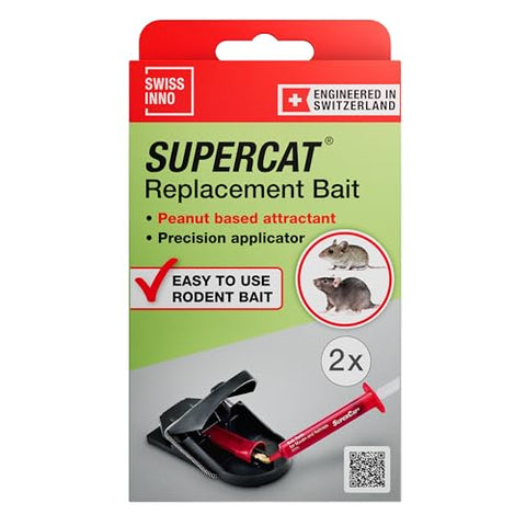 Swissinno SuperCat lure paste application supports quick, clean baiting for traps.