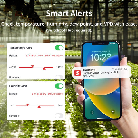 SwitchBot IP65 hygrometer offers up to two-year battery life.