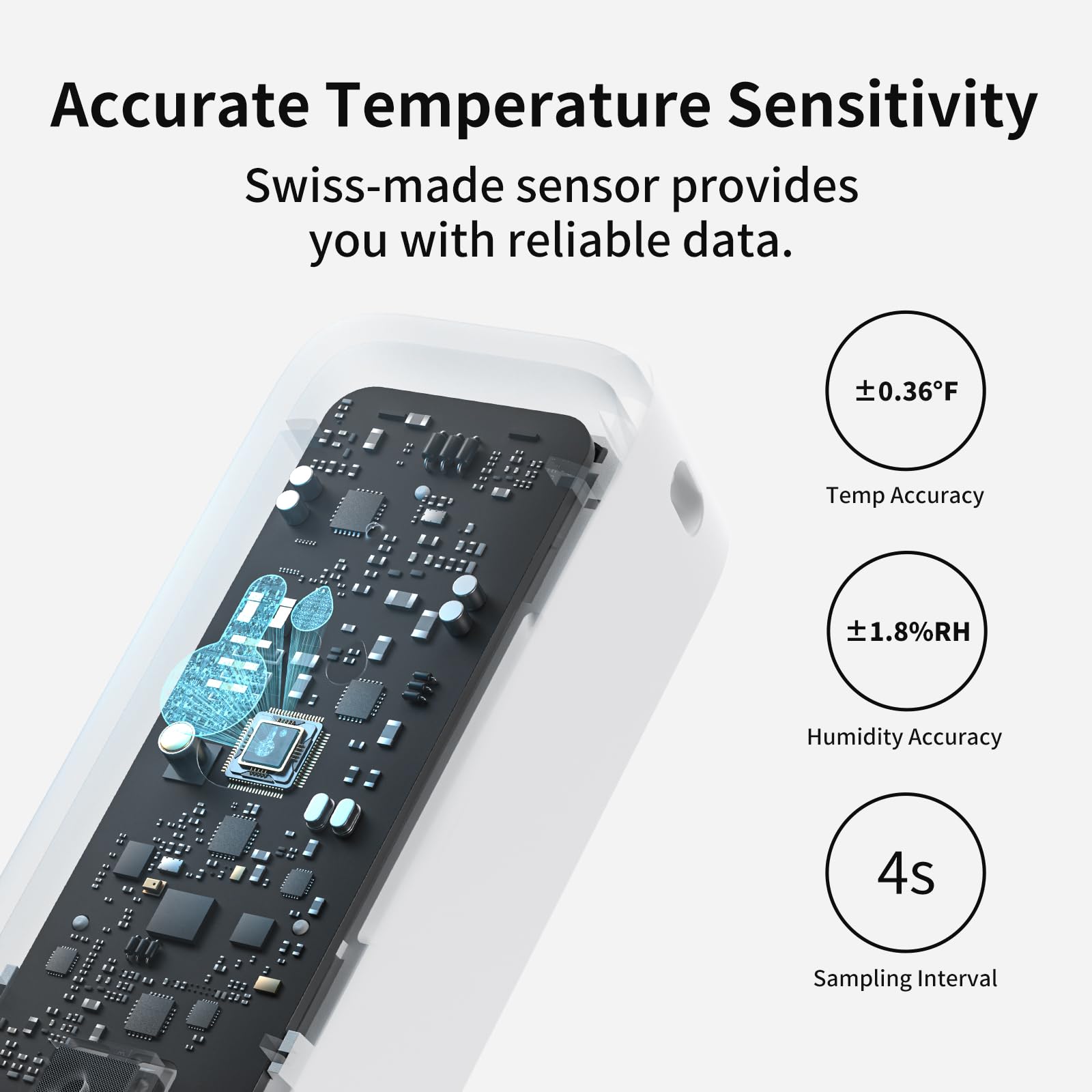 SwitchBot IP65 hygrometer in a greenhouse monitors humidity and dew point.