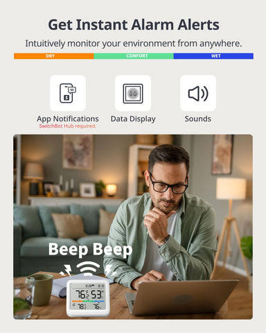 SwitchBot Meter Pro features a compact, elegant design for any room.