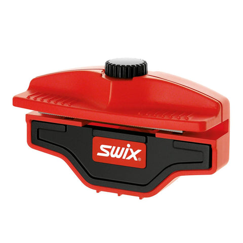 Swix Phantom Edger Pro side edge tool in red, front view for easy beveling on skis