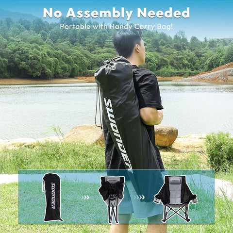 Swonder portable folding chair with carry bag for easy campsite transport