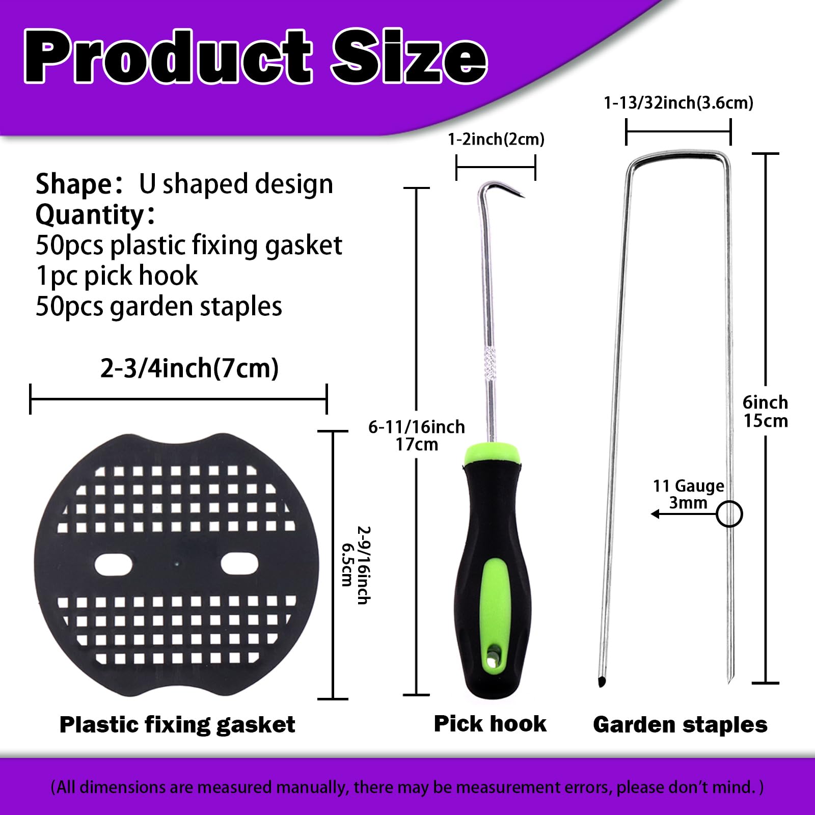 Swpeet plastic fixing gaskets reinforce stake entries for durable lawn fabric installation