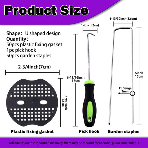 Swpeet plastic fixing gaskets reinforce stake entries for durable lawn fabric installation