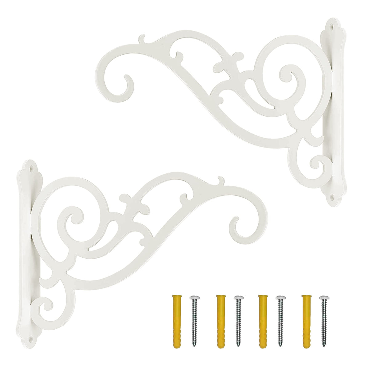 SXATOLS iron hanging planter bracket close-up highlights durable steel for outdoor use