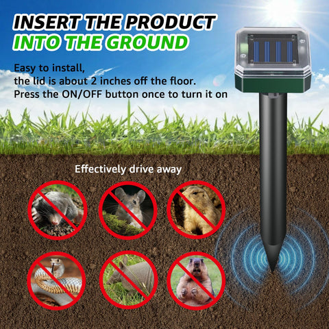 Sxaze Gopher Deterrent Ultrasonic guards beds against digging pests with solar power.