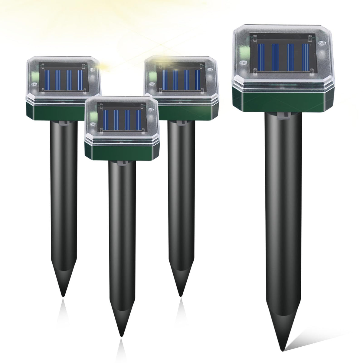 Sxaze Mole Repellent solar unit protects lawns by deterring burrowing pests.
