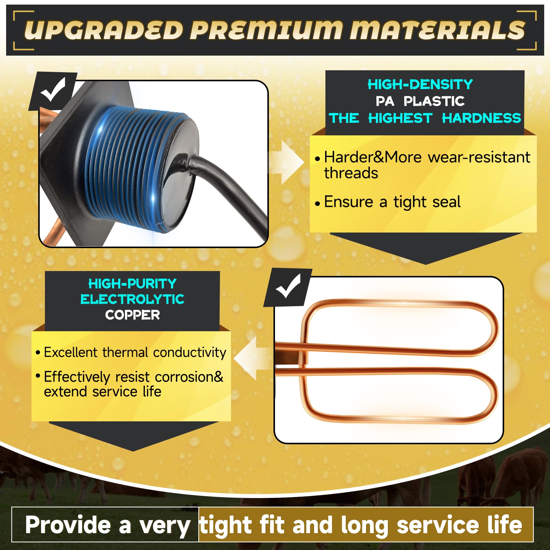 Sxmprail copper tubing for fast, efficient water heating.
