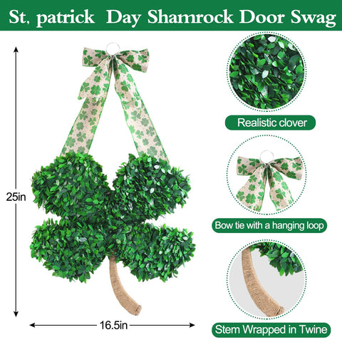 Syagnos outdoor shamrock wreath withstands weather for garden displays.