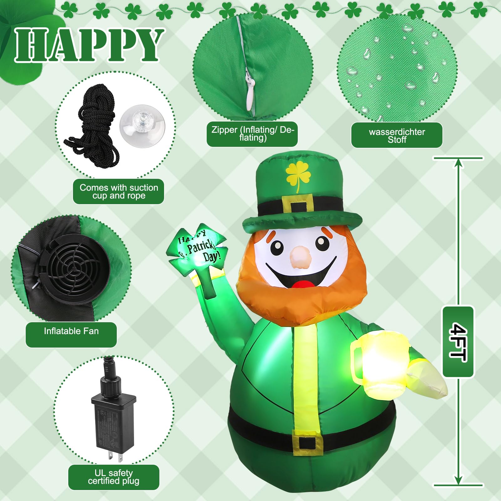 Syagnos yard decor leprechaun leaning out to greet neighbors