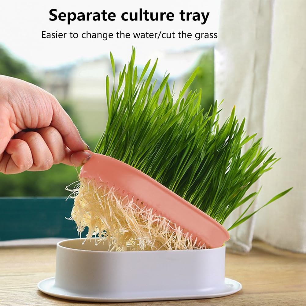 SYCOOVEN cat grass planter easy-to-clean surface simplifies maintenance.