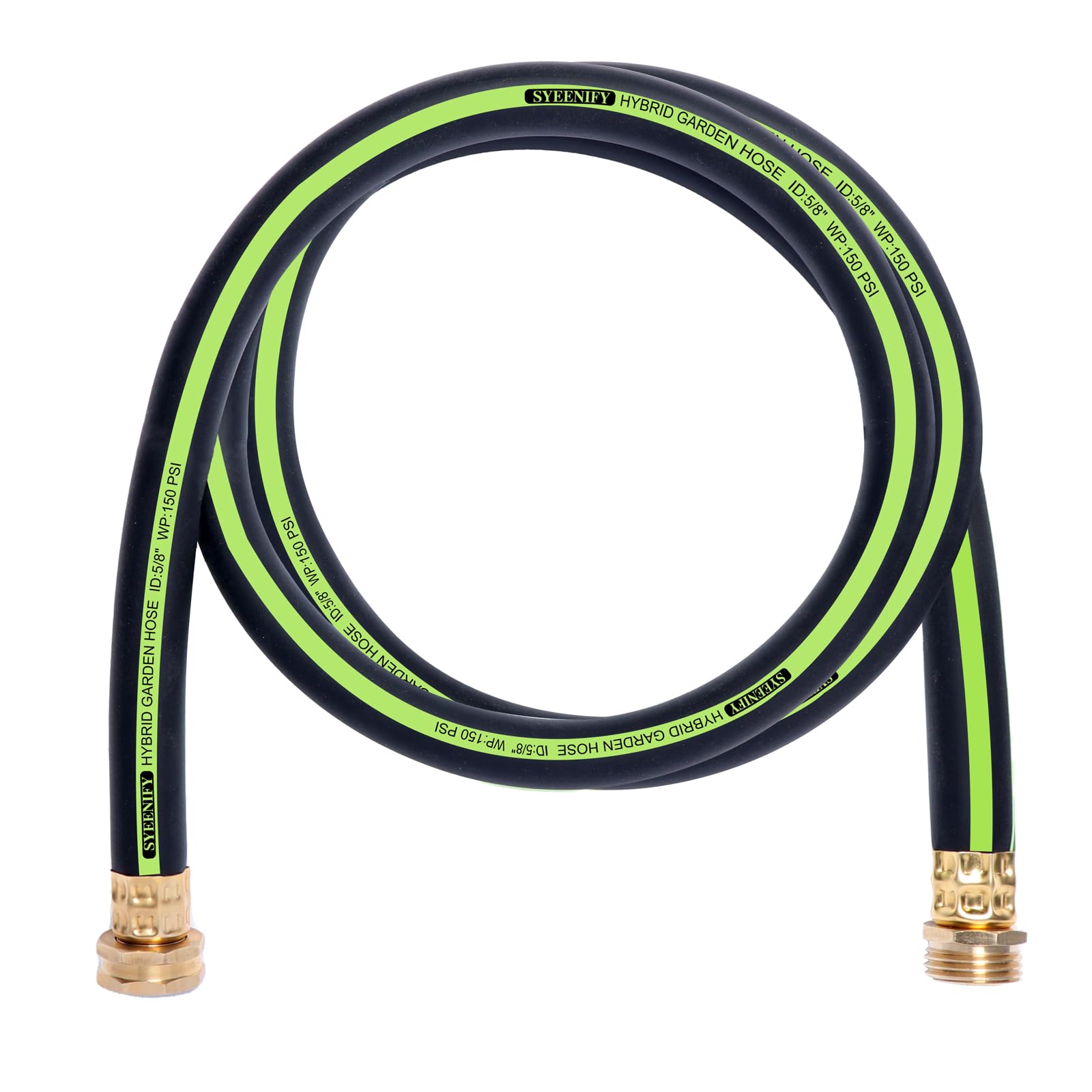 SYEENIFY Garden Leader Hose brass connectors closeup showing leak-proof fittings.