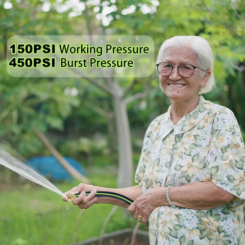 SYEENIFY Garden Leader Hose connected for car washing and outdoor cleaning.