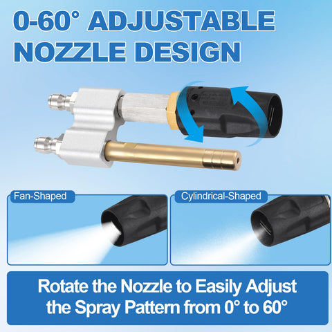 SYFLHYP long-reach nozzle extends up to 30 ft for hard-to-reach areas.