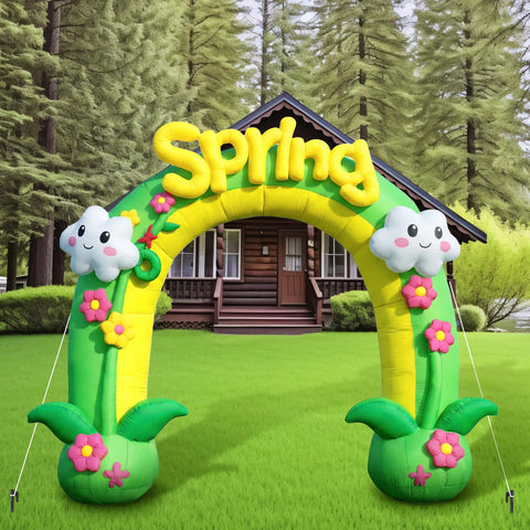 Syhood 11 ft inflatable arch in green provides quick setup and eye-catching visuals