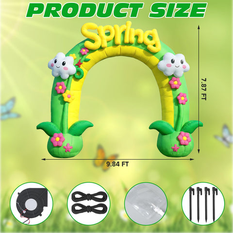 Syhood green arch with flowers creates spring ambience for birthdays and garden parties