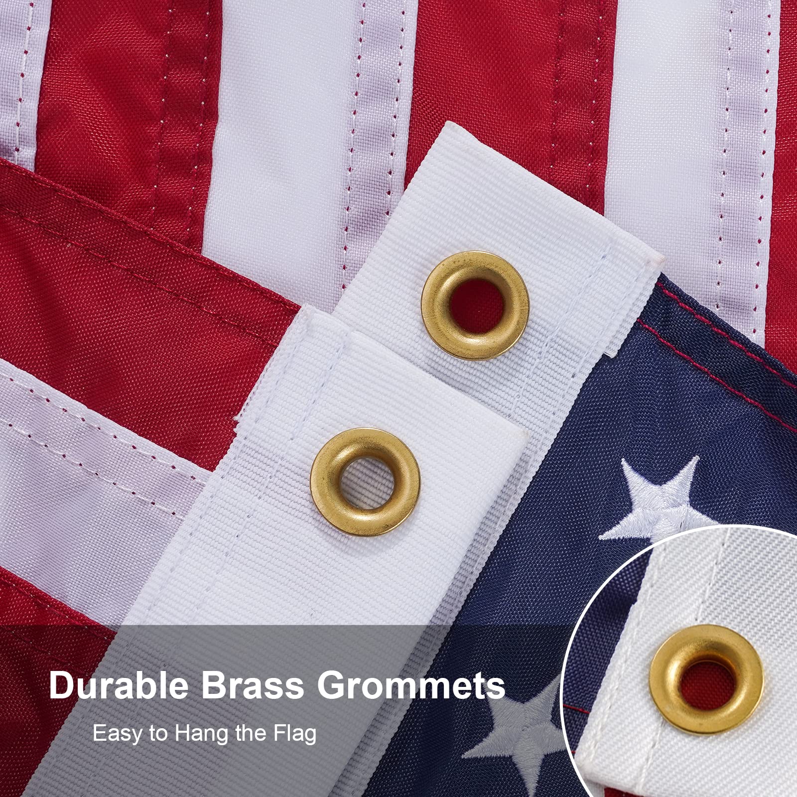 SYII flag with brass grommets for secure flagpole mounting.