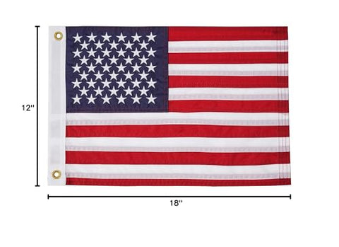 Compact 12x18 design fits small flagpoles indoors or outdoors.