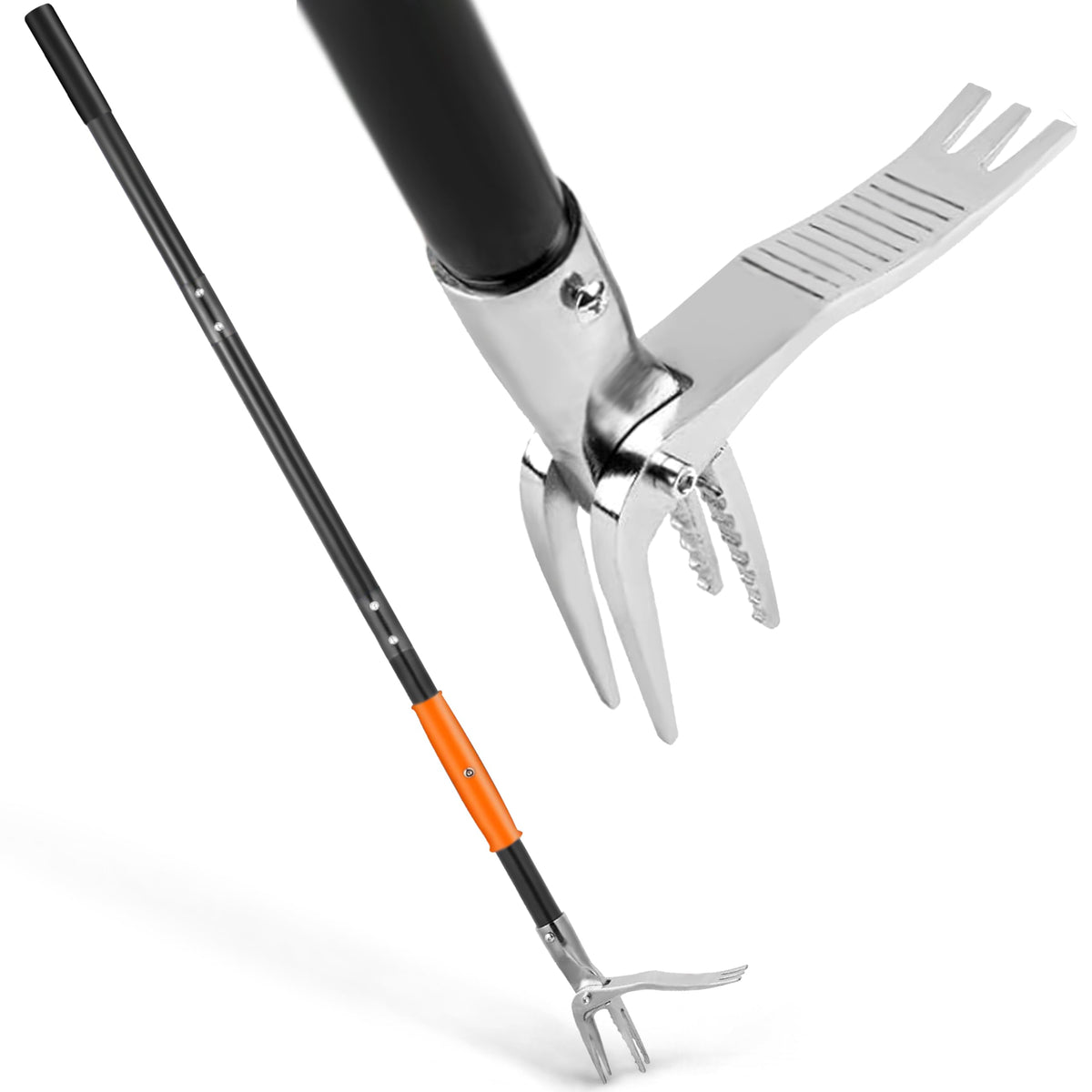 SYITCUN 50-inch weed puller with ergonomic handle reduces back strain during lawn weeding.