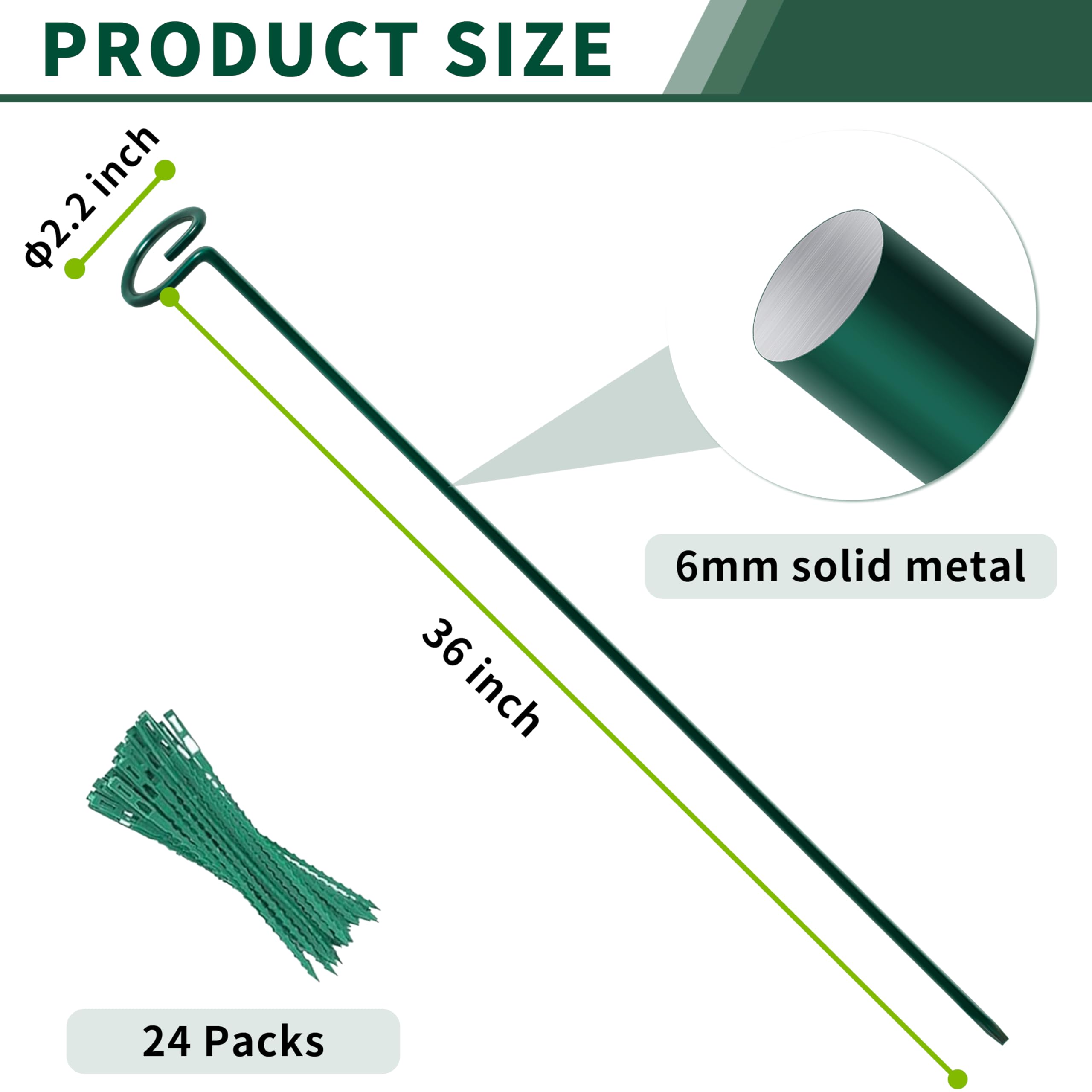 SYITCUN heavy-duty 6mm steel core provides unshakeable garden support.