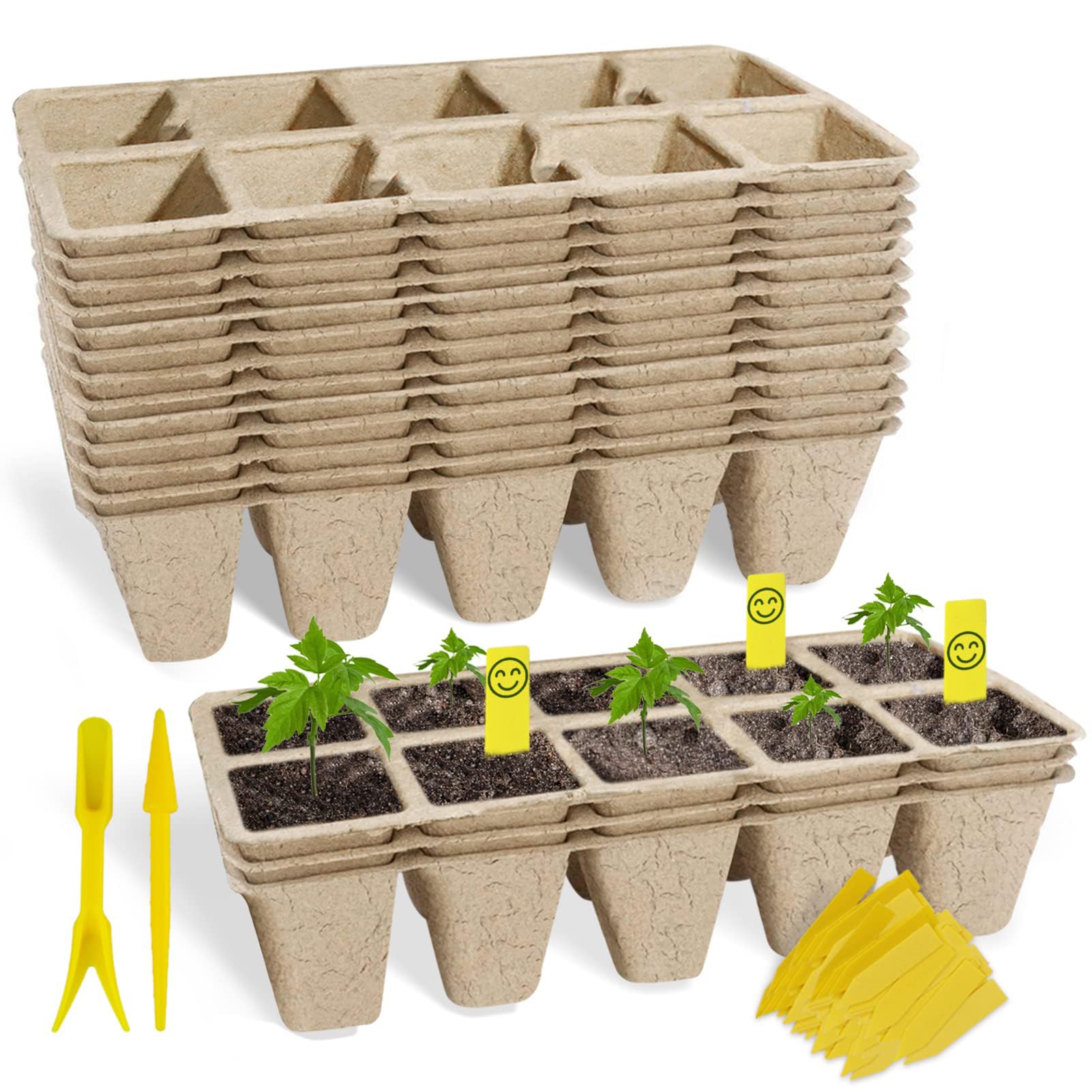 SYITCUN seed starter tray with 100 cells for easy transplanting.