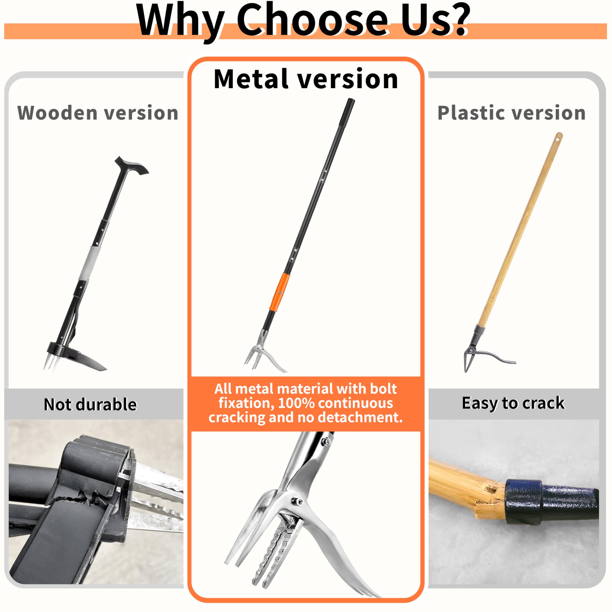 SYITCUN eject mechanism enables quick weed release with no soil contact.