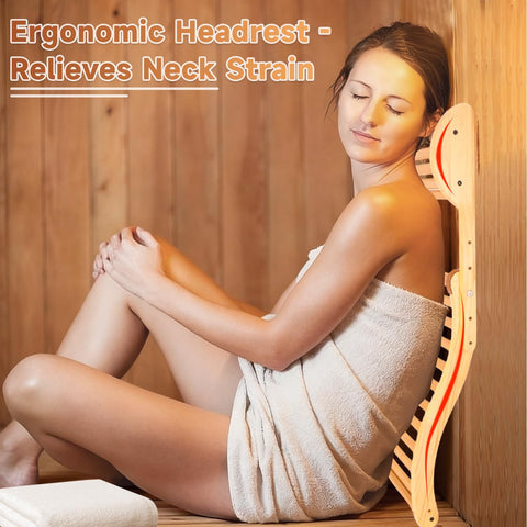 sykart Bamboo Sauna Backrest adjustable frame extended to fit taller users.