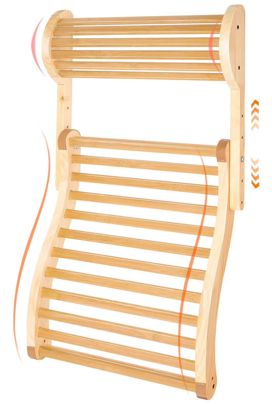 sykart Bamboo Sauna Backrest angle view for improved posture during sessions.