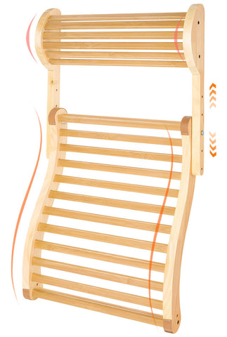 sykart Bamboo Sauna Backrest angle view for improved posture during sessions.