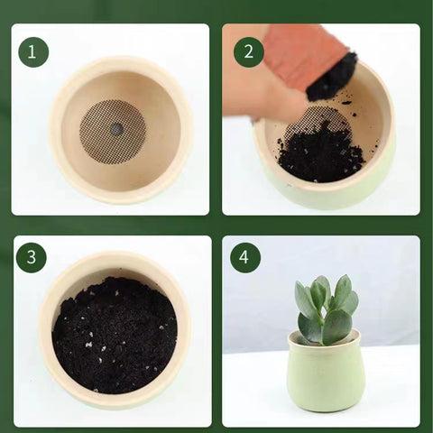 Sylken 2in anti-slip mesh pad stabilizes pots while containing soil.