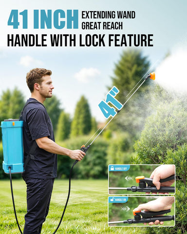 Sylsmart 12V lithium battery powers up to 20 tanks per charge.
