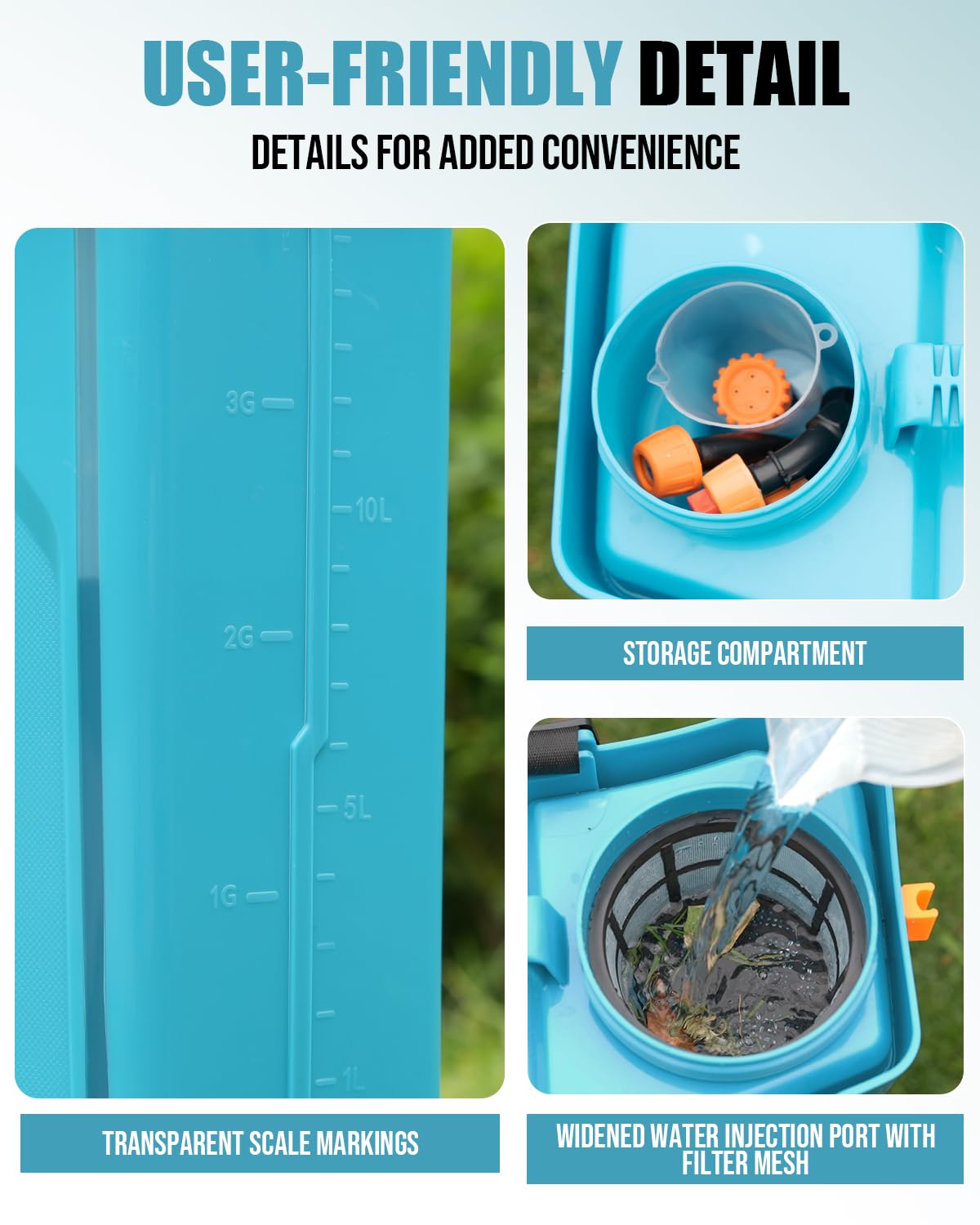 Sylsmart wide-mouth lid and built-in filter prevent clogs during use.