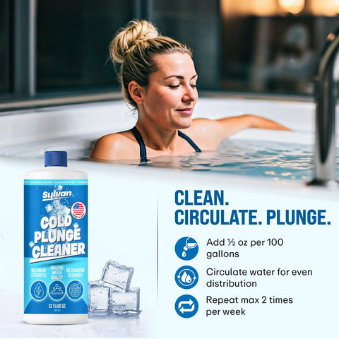 Clear water in ice tub after using Sylvan cleaner.