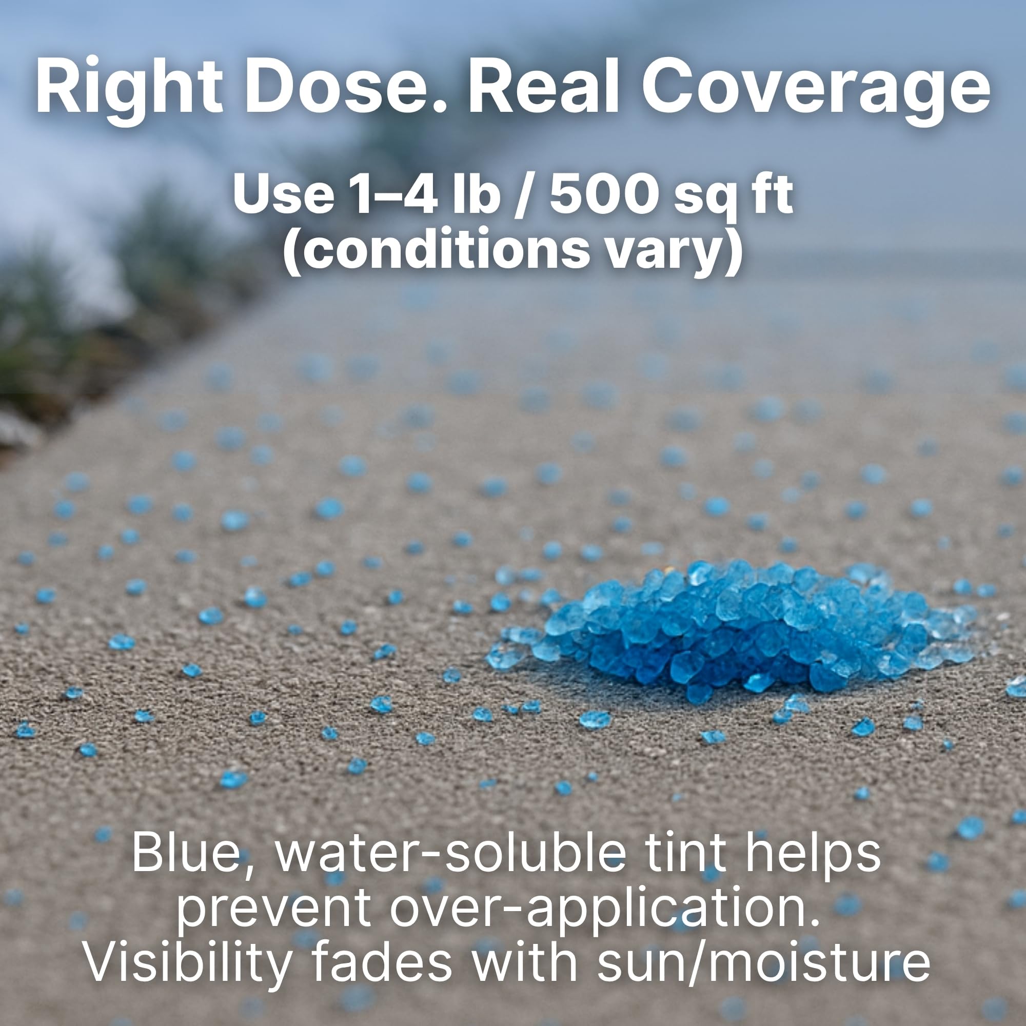 SymbionixEco Thawtful blue ice melt on driveway delivering fast traction.