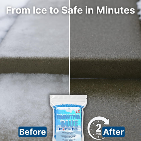 SymbionixEco Thawtful blue ice melt resealable bag for winter use.