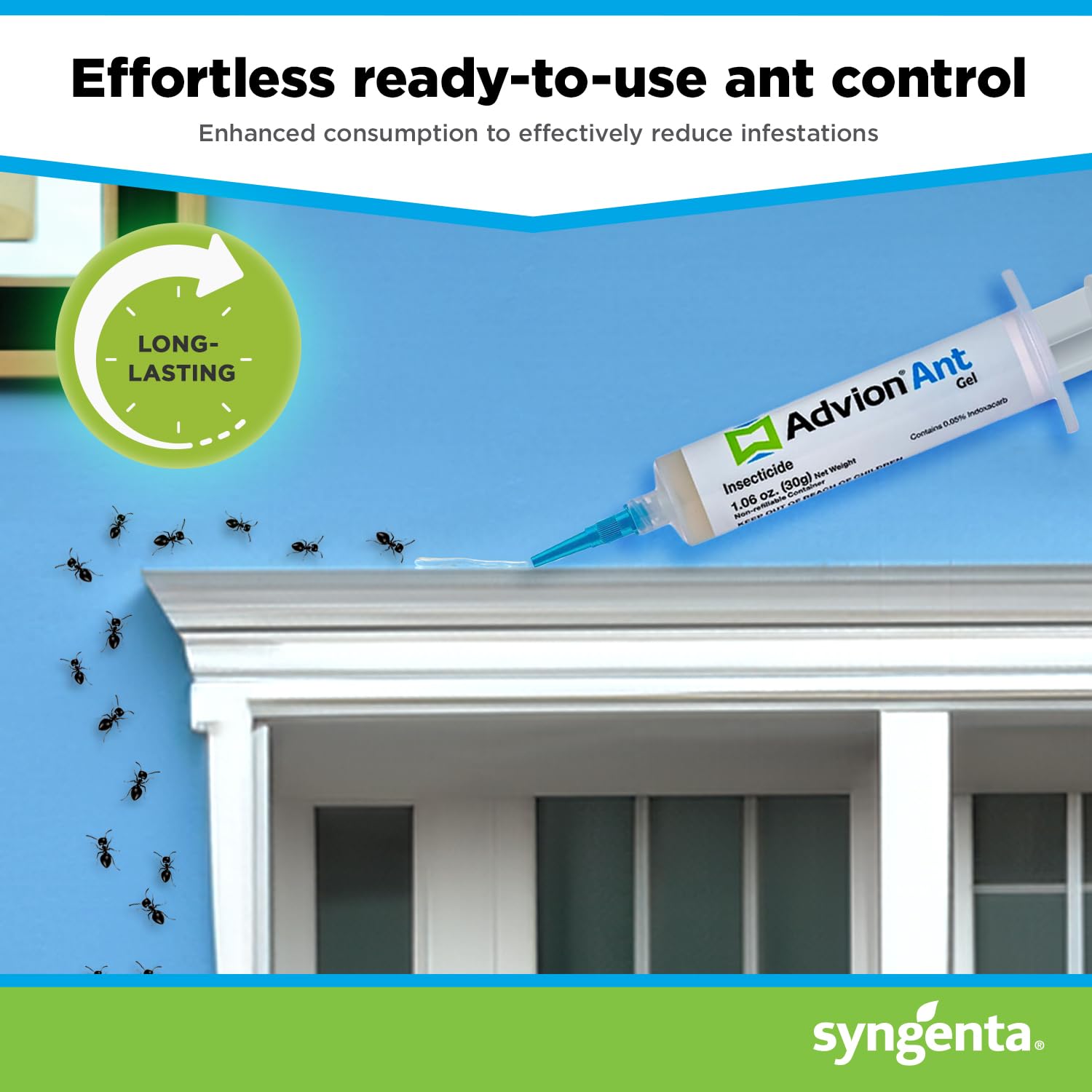 Syngenta Advion Ant Gel Bait compact packaging for easy storage.