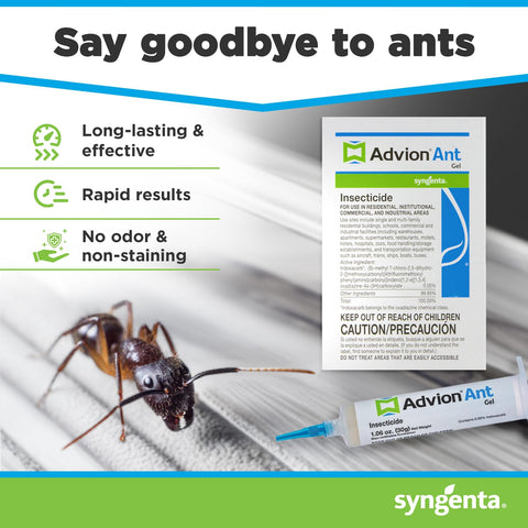 Syngenta Advion Ant Gel Lure packaging on shelf for easy setup