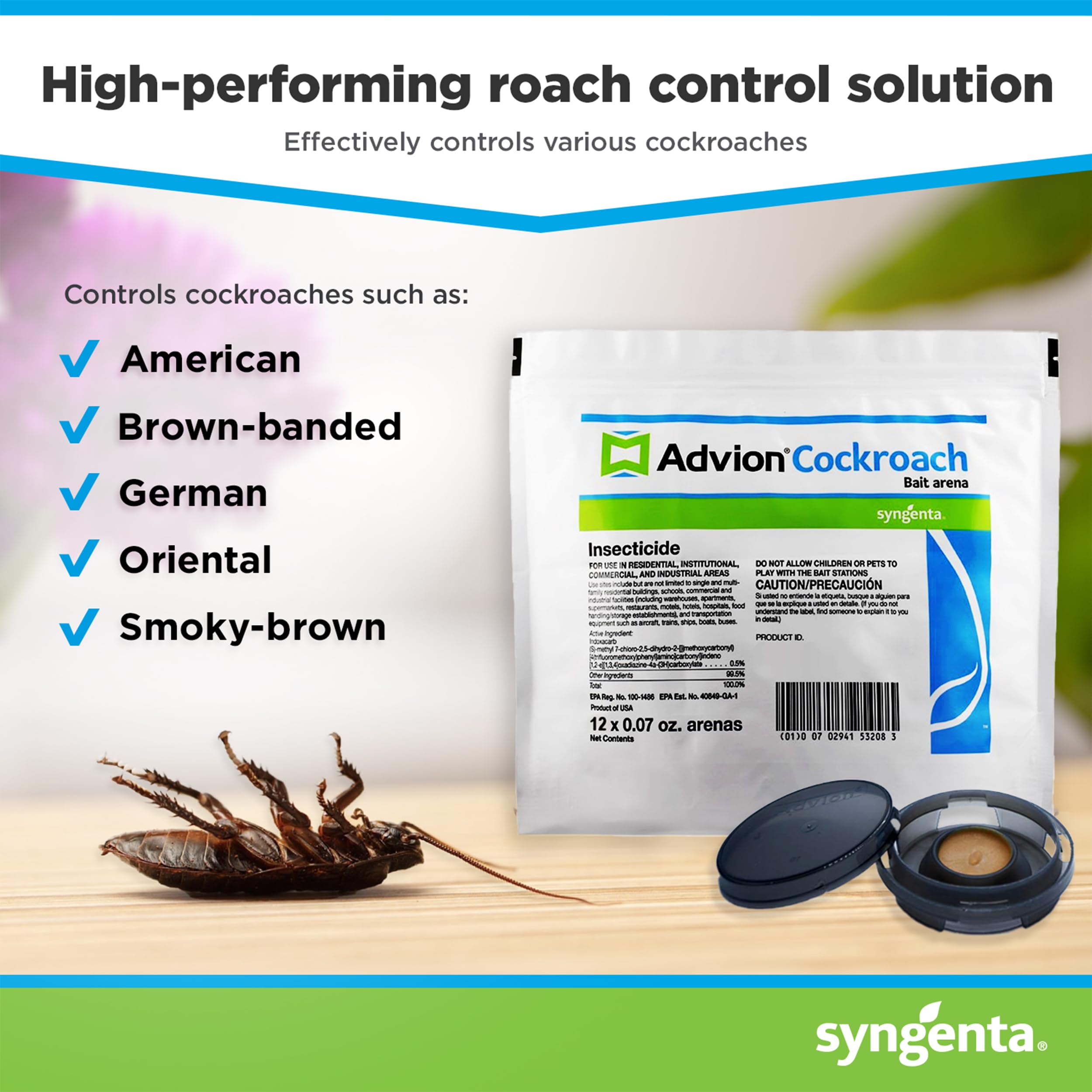 Syngenta Advion Arena bait station white closeup highlights discreet design for easy placement.